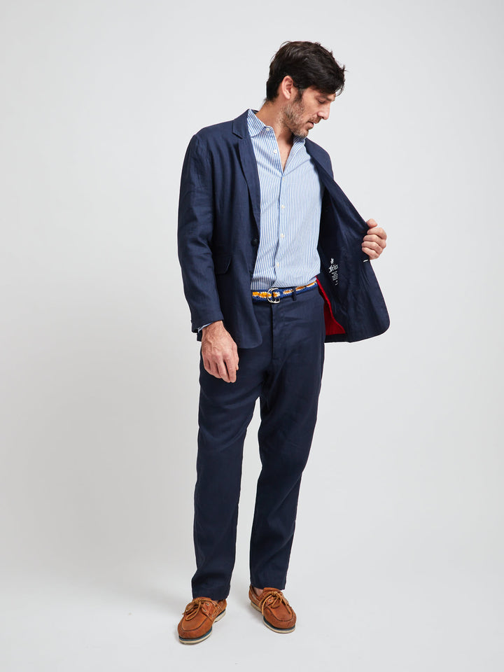 Cuba Linen Blazer Navy