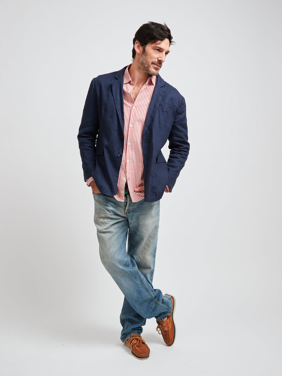 Cuba Linen Blazer Navy