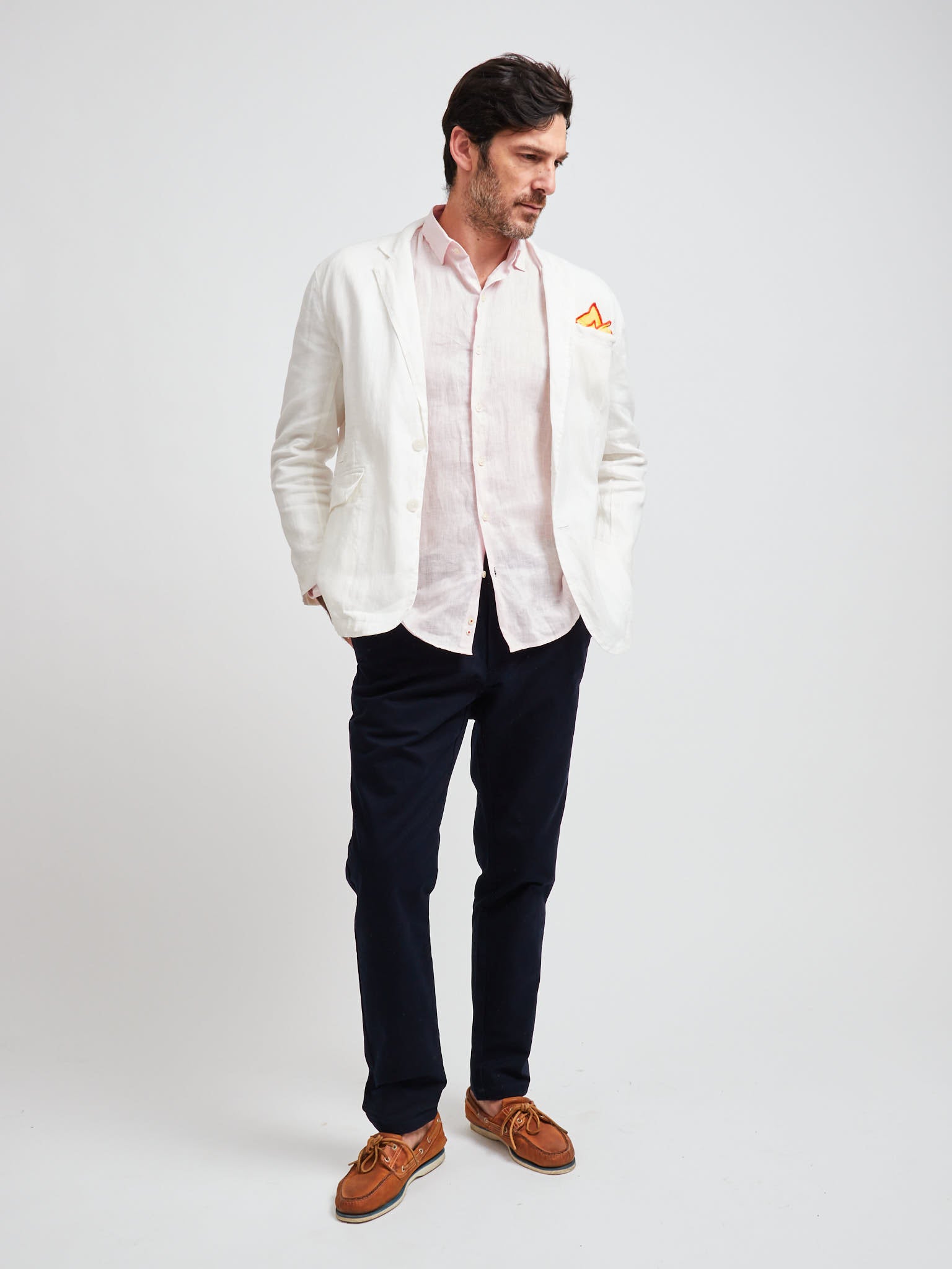 Off white linen blazer hotsell