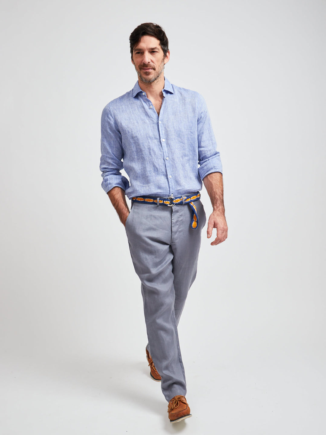 Montevideo Linen Pants Charcoal