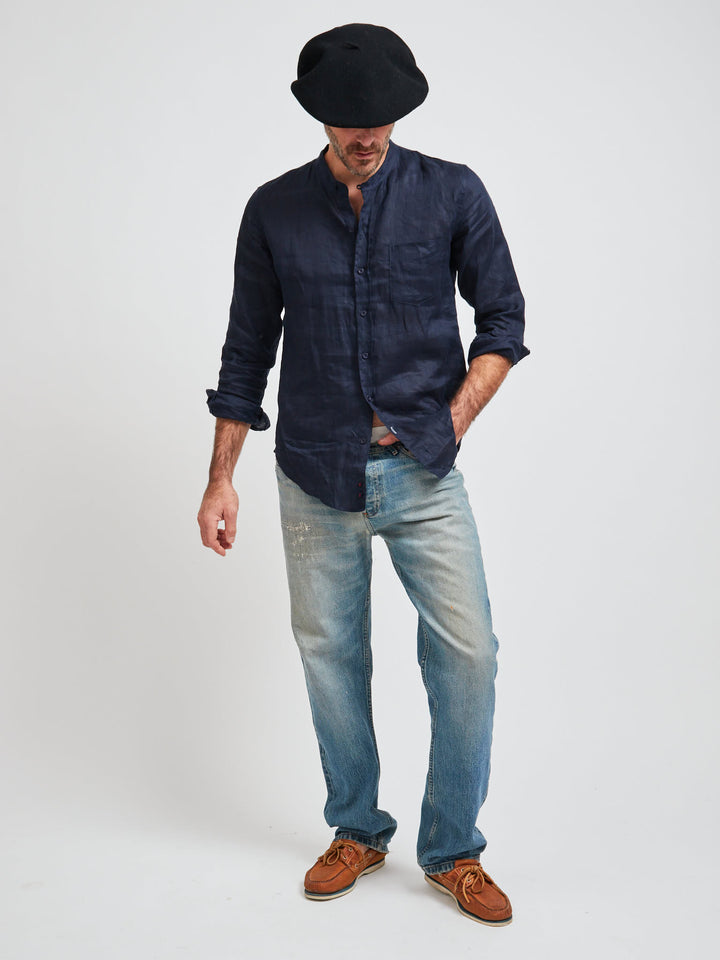 Tribeca  Linen Shirt Navy