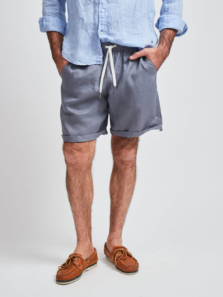7" Garzon Linen Shorts Charcoal