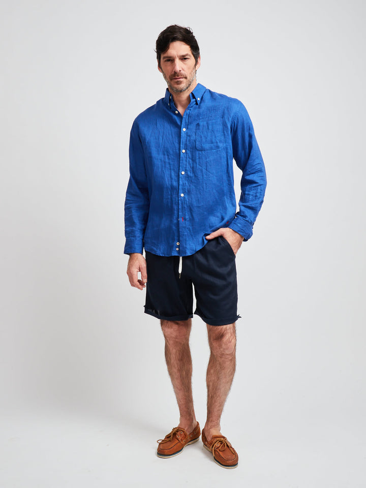 Francis Linen Shirt Royal Blue