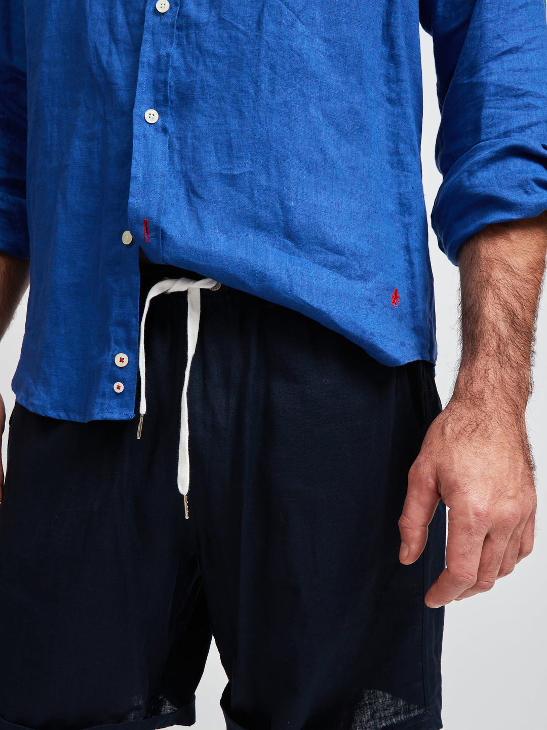 7" Garzon Linen Shorts Navy