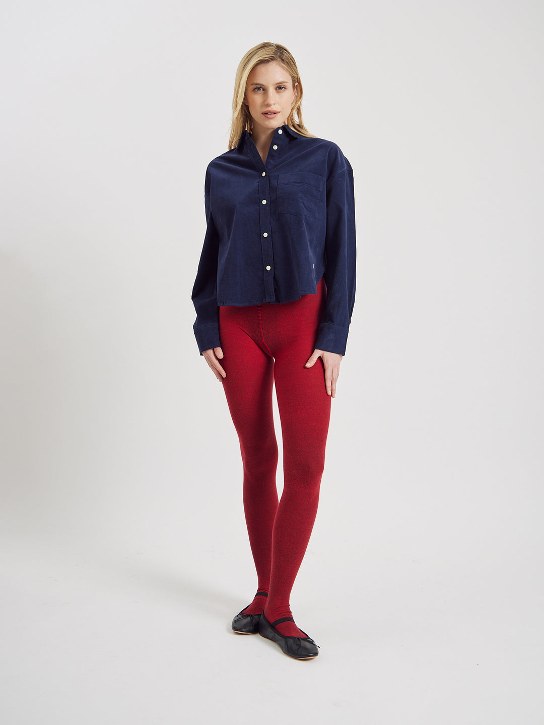 Juana Cropped Corduroy Navy