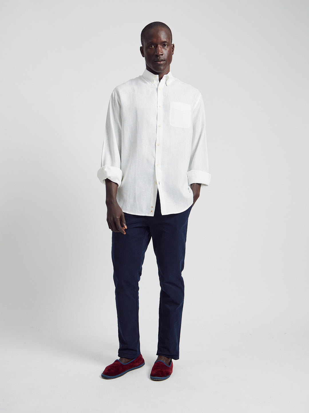 Francis Linen Shirt White