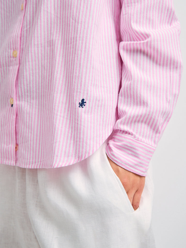Los Cisnes Cotton Shirt Pink Stripes