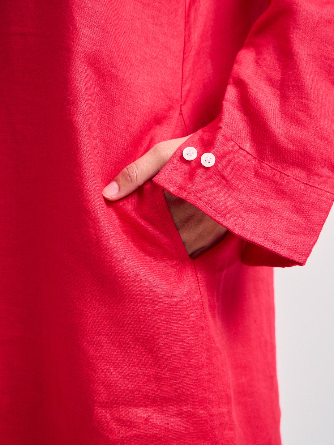 Lupe Linen Dress Red