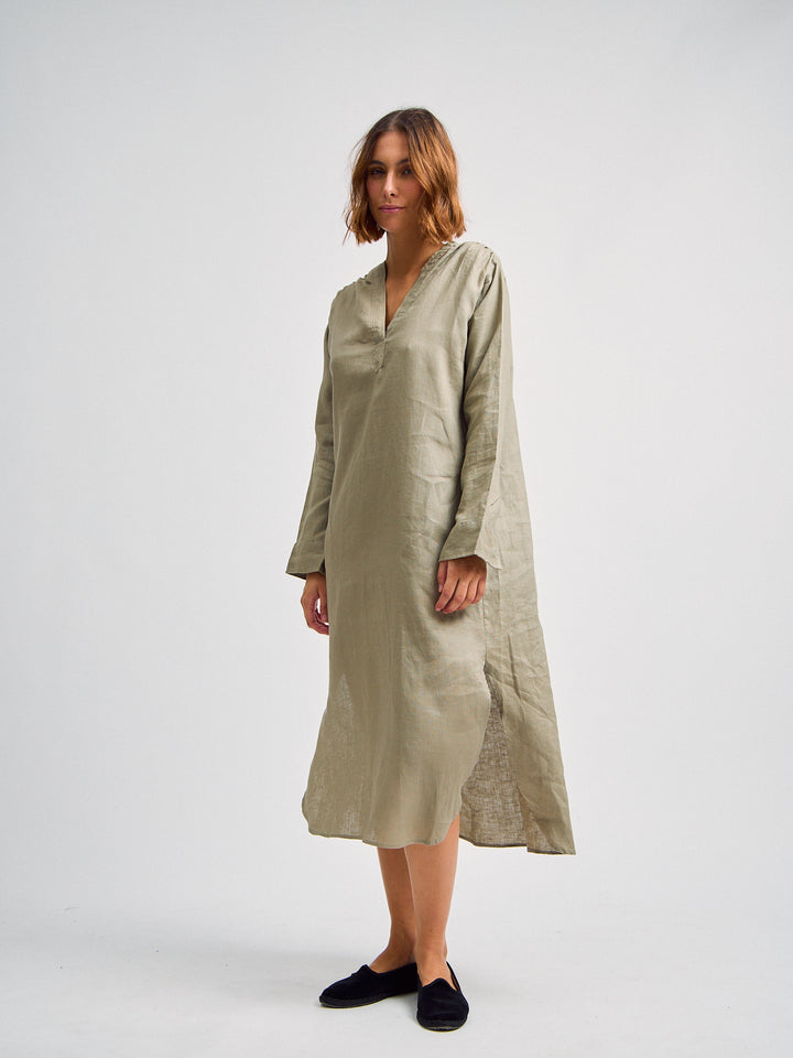 Lupe Linen Dress Olive