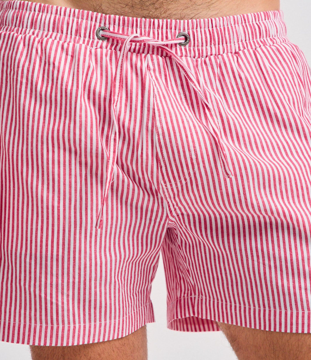 6" Indio Cotton Shorts Red Stripes