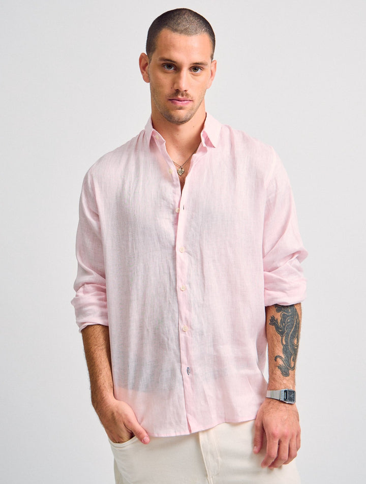 Hemingway Linen Shirt Baby Pink