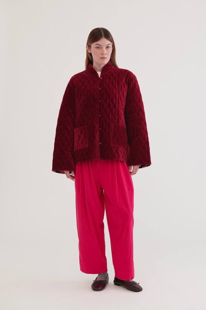 Jaipur Velvet Jacket - Burgundy