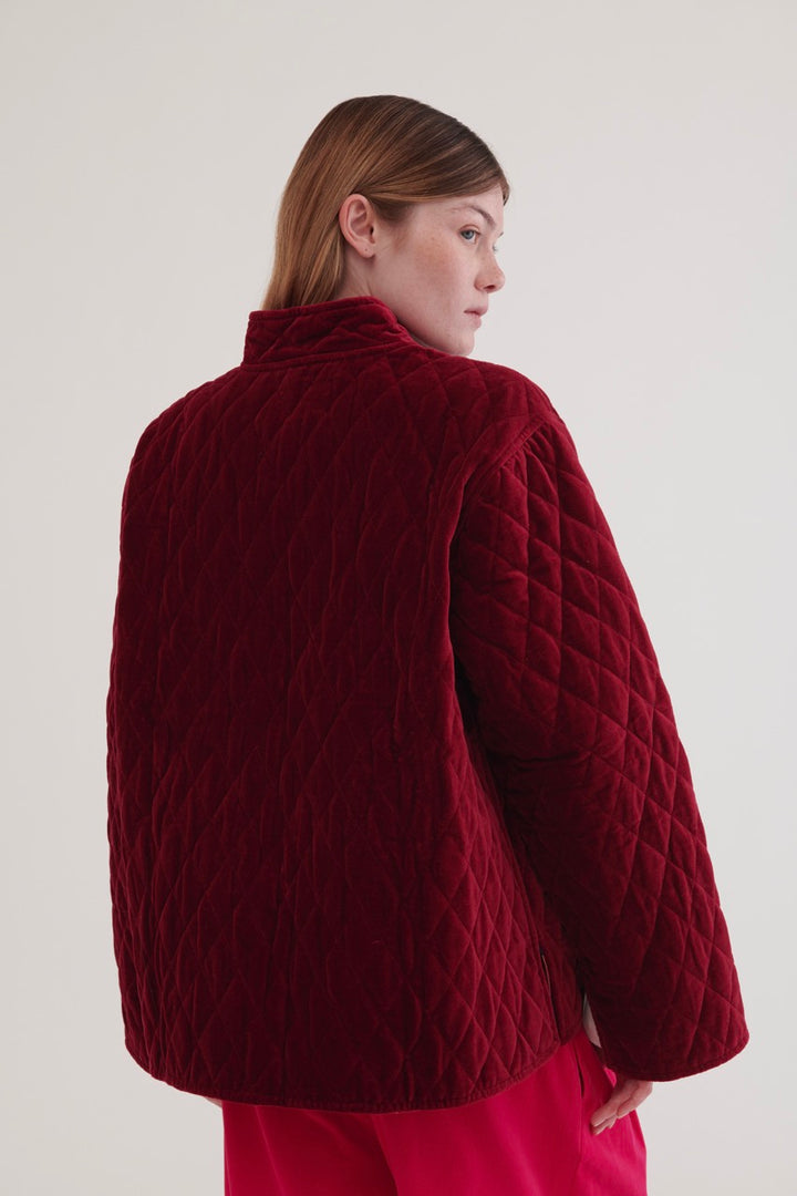 Jaipur Velvet Jacket - Burgundy