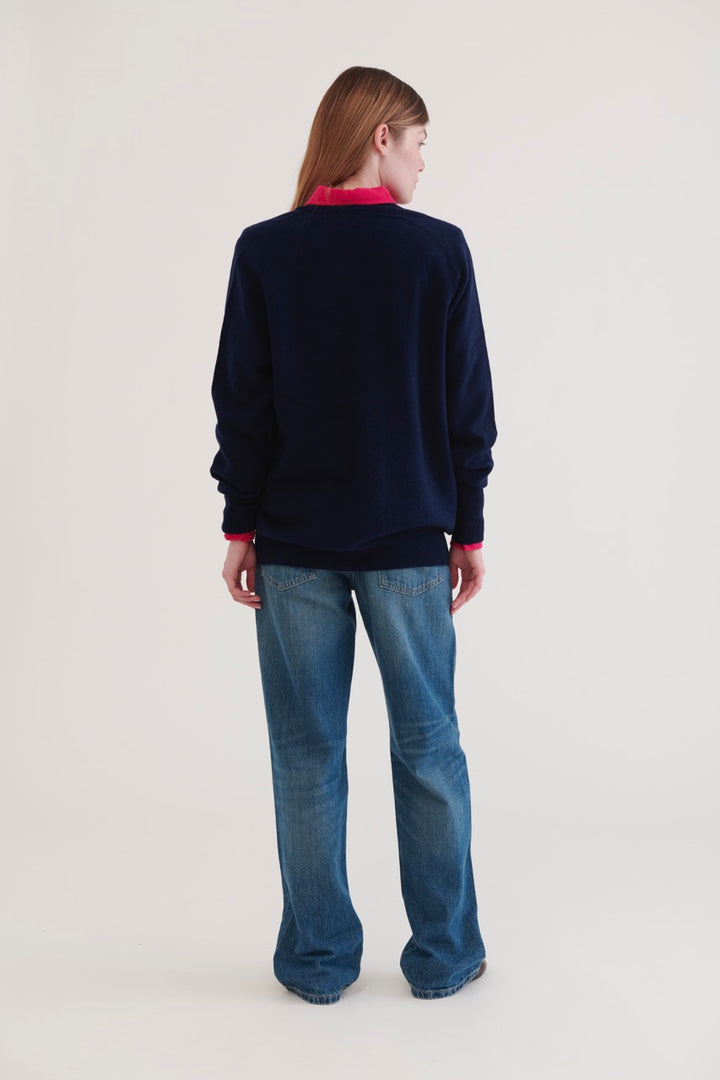 Felix Wool Cardigan - Navy