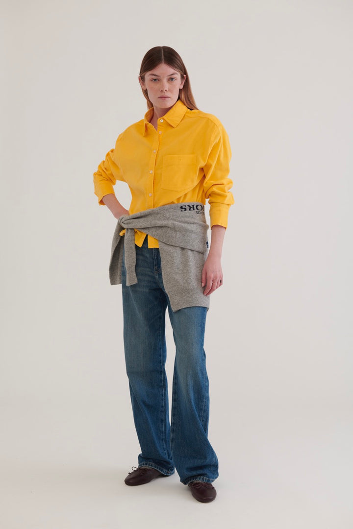 Juana Crop Corduroy Shirt - Yellow