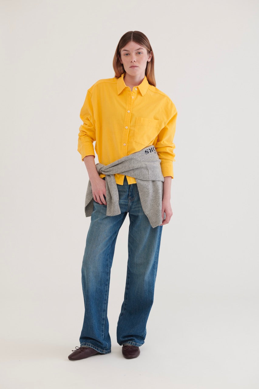 Juana Crop Corduroy Shirt - Yellow