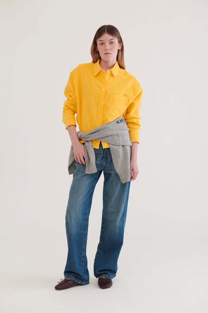 Juana Crop Corduroy Shirt - Yellow