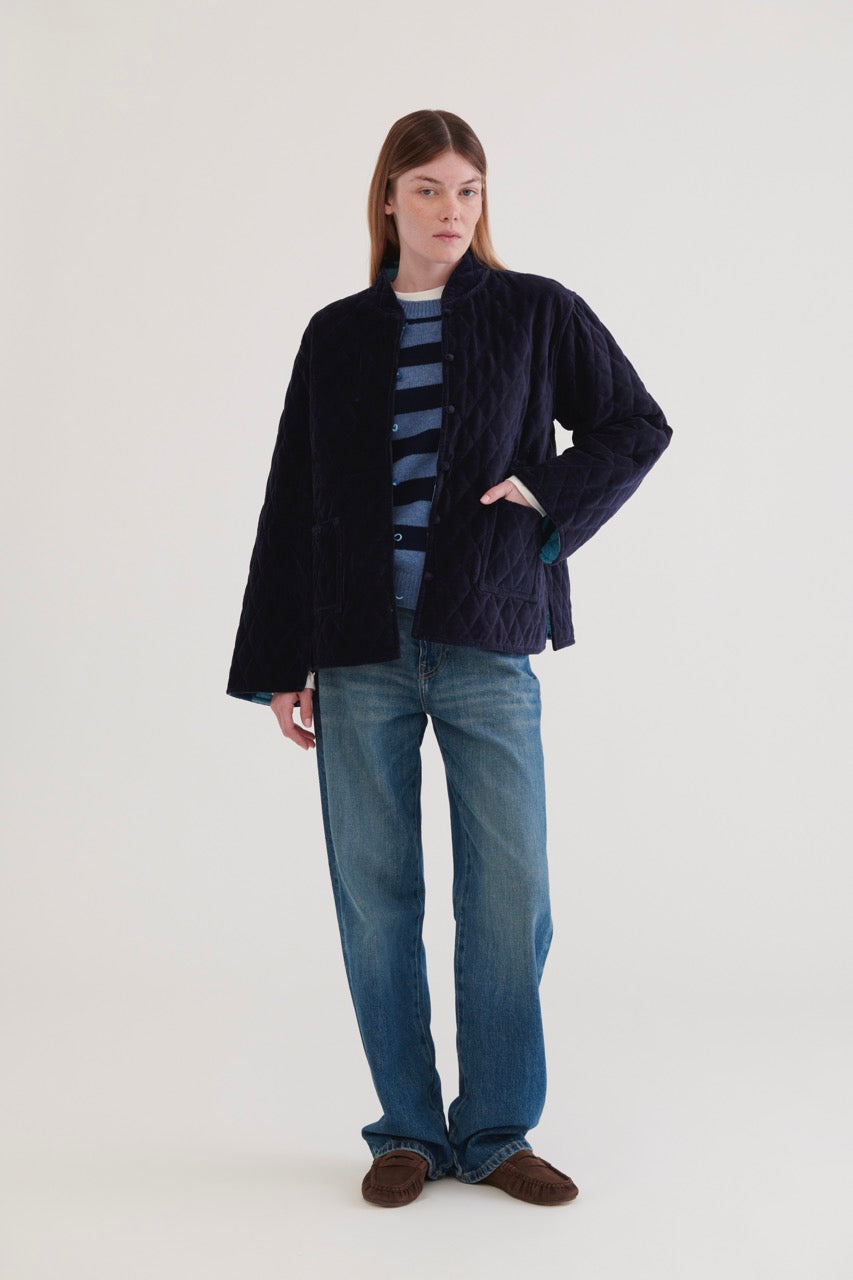 Jaipur Velvet Jacket - Navy