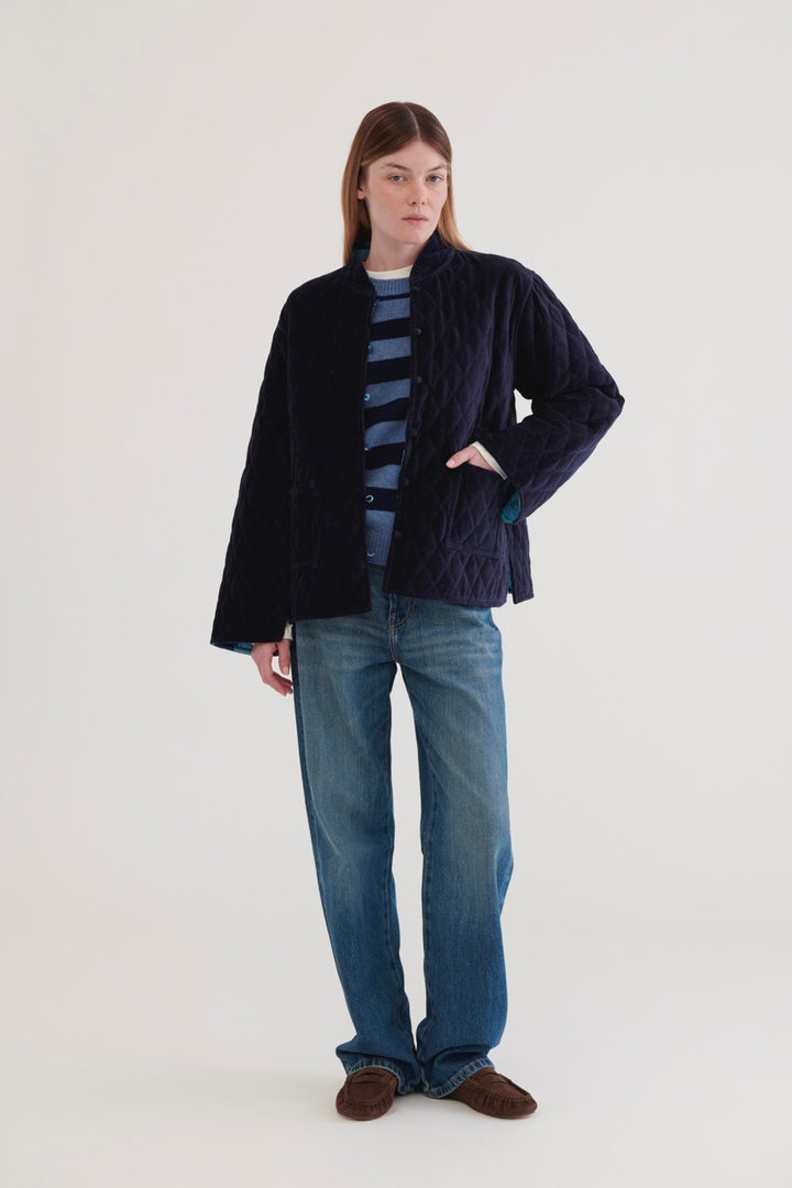 Jaipur Velvet Jacket - Navy