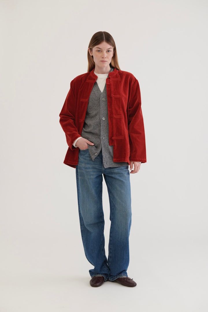 Kitchen Velvet Jacket - Burgundy