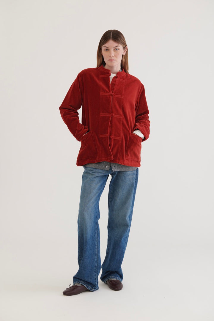 Kitchen Velvet Jacket - Burgundy