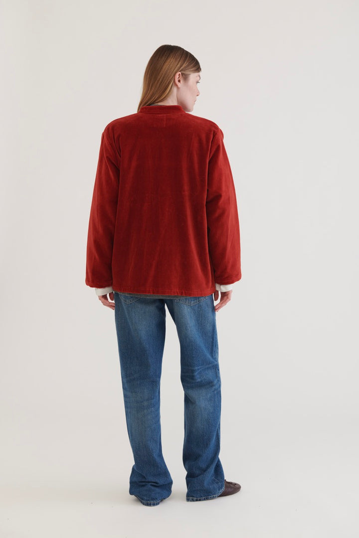 Kitchen Velvet Jacket - Burgundy