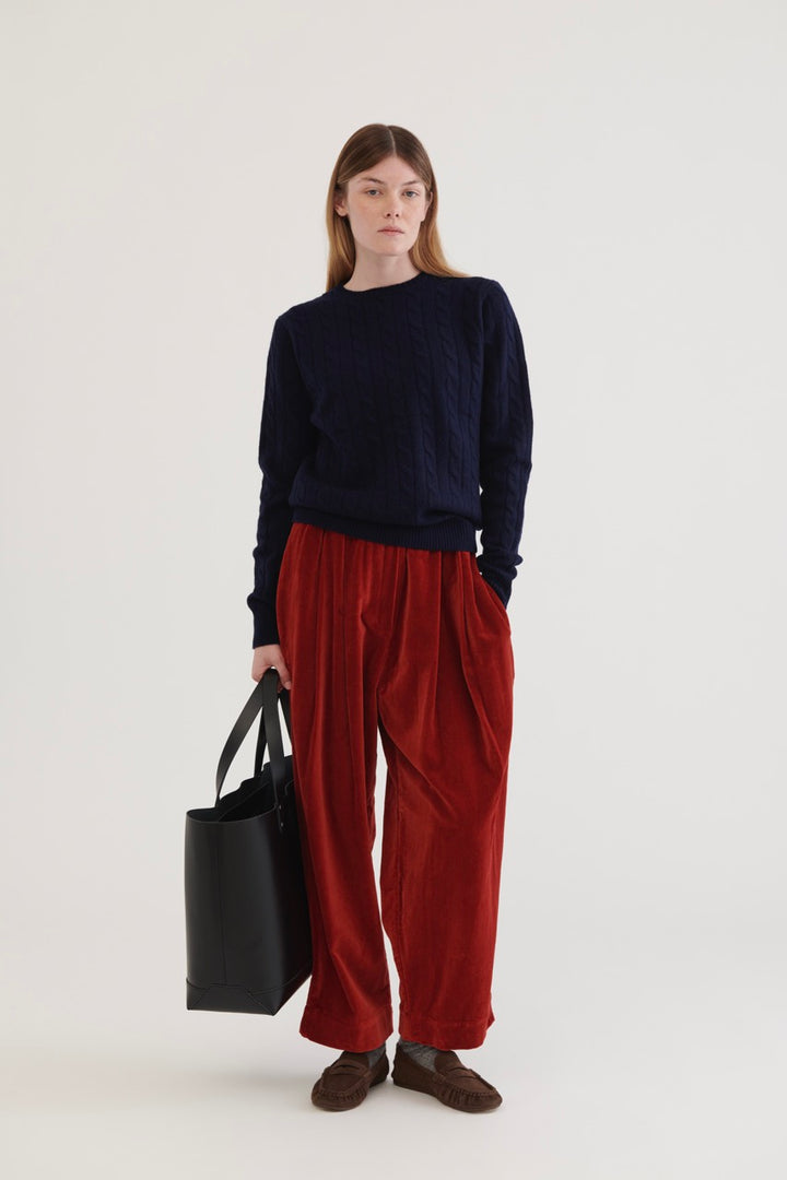 Kitchen Velvet Pants - Burgundy