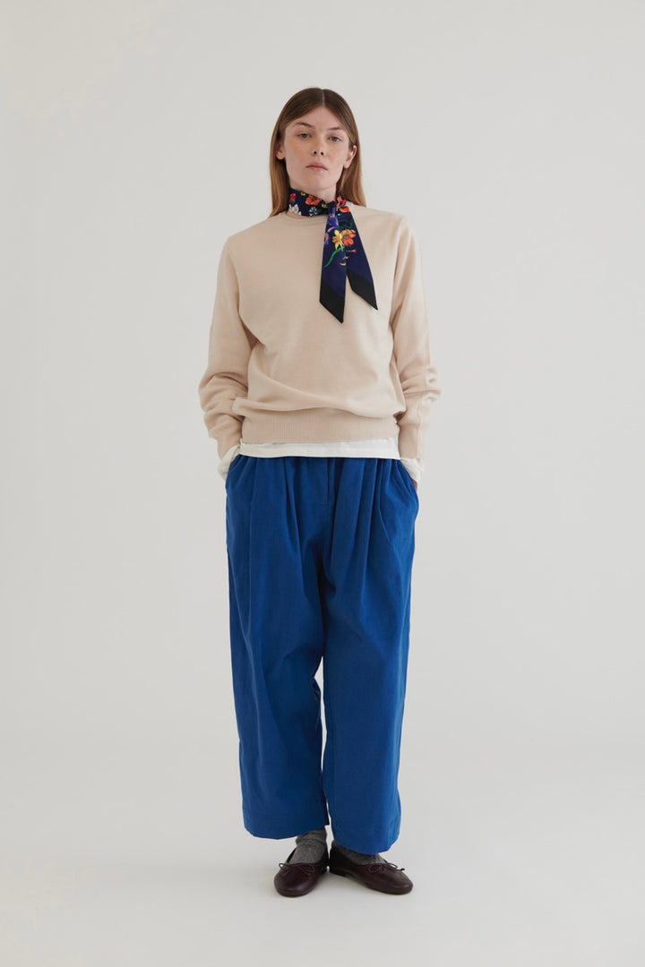 Crew Neck Wool Sweater – Natural