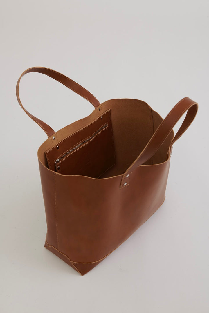 Felix Leather Tote Bag - Brown