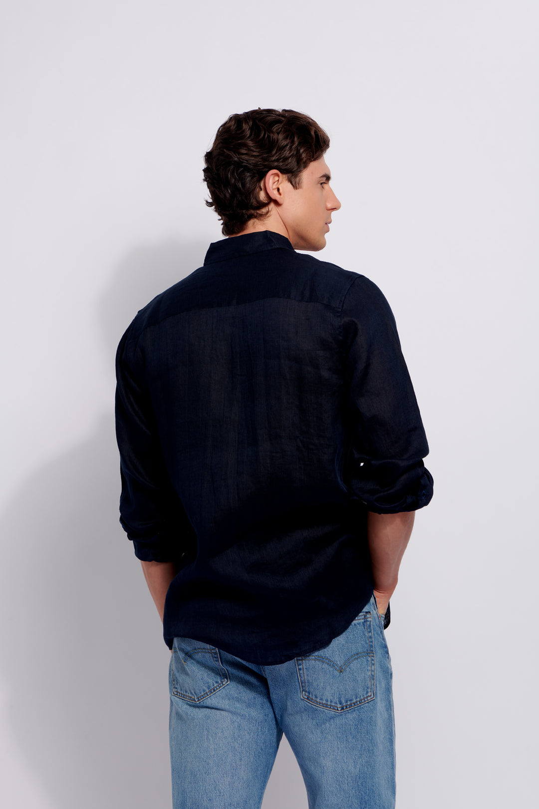 Hemingway Linen Shirt - Navy