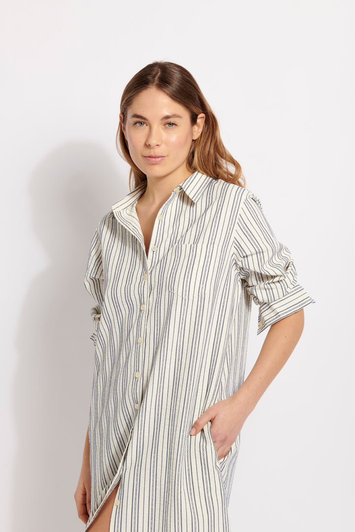 Solanas in Seersucker Dress - Rubi Green