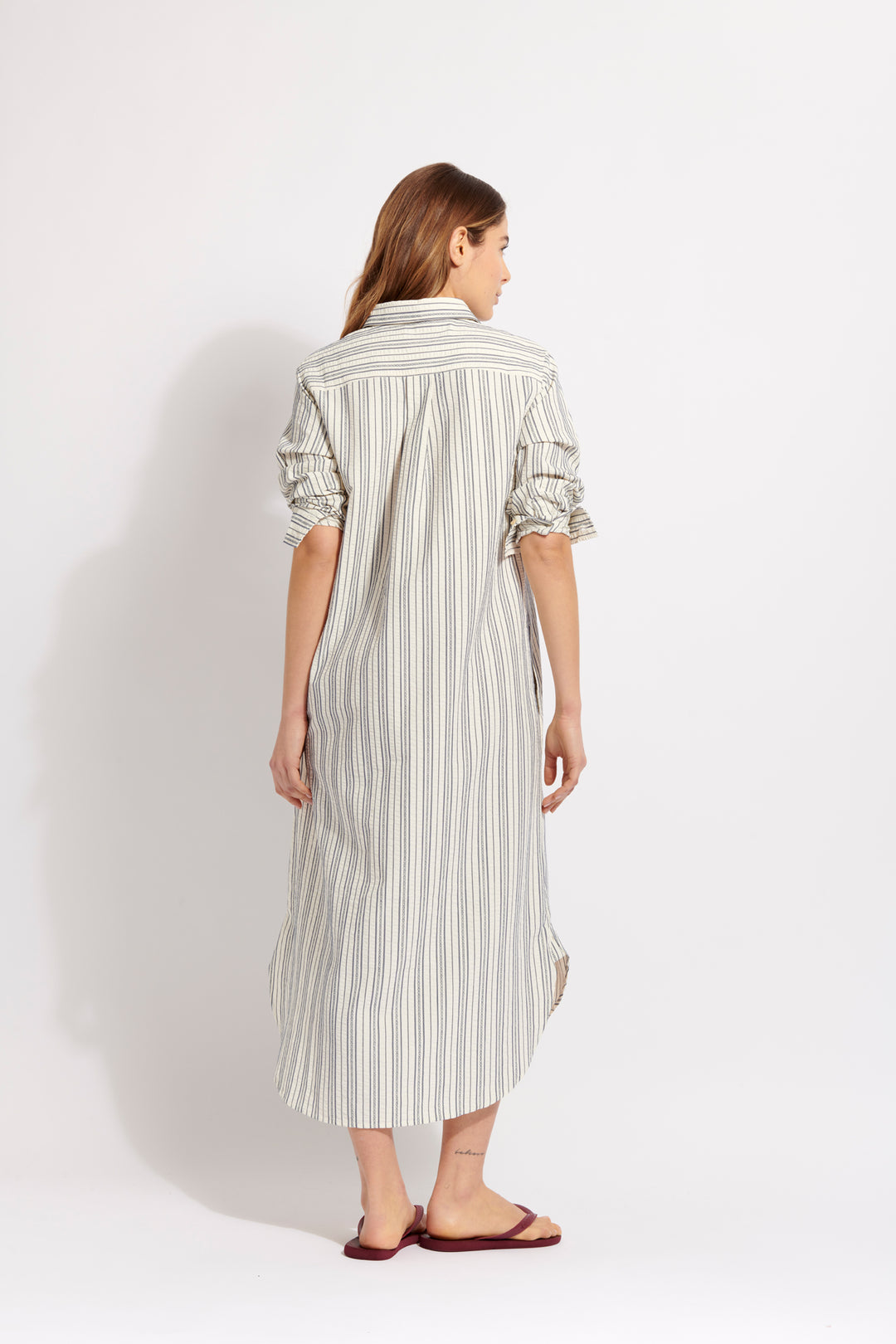 Solanas in Seersucker Dress - Rubi Green