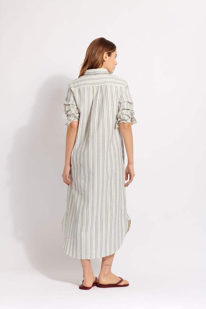 Solanas in Seersucker Dress - Rubi Green