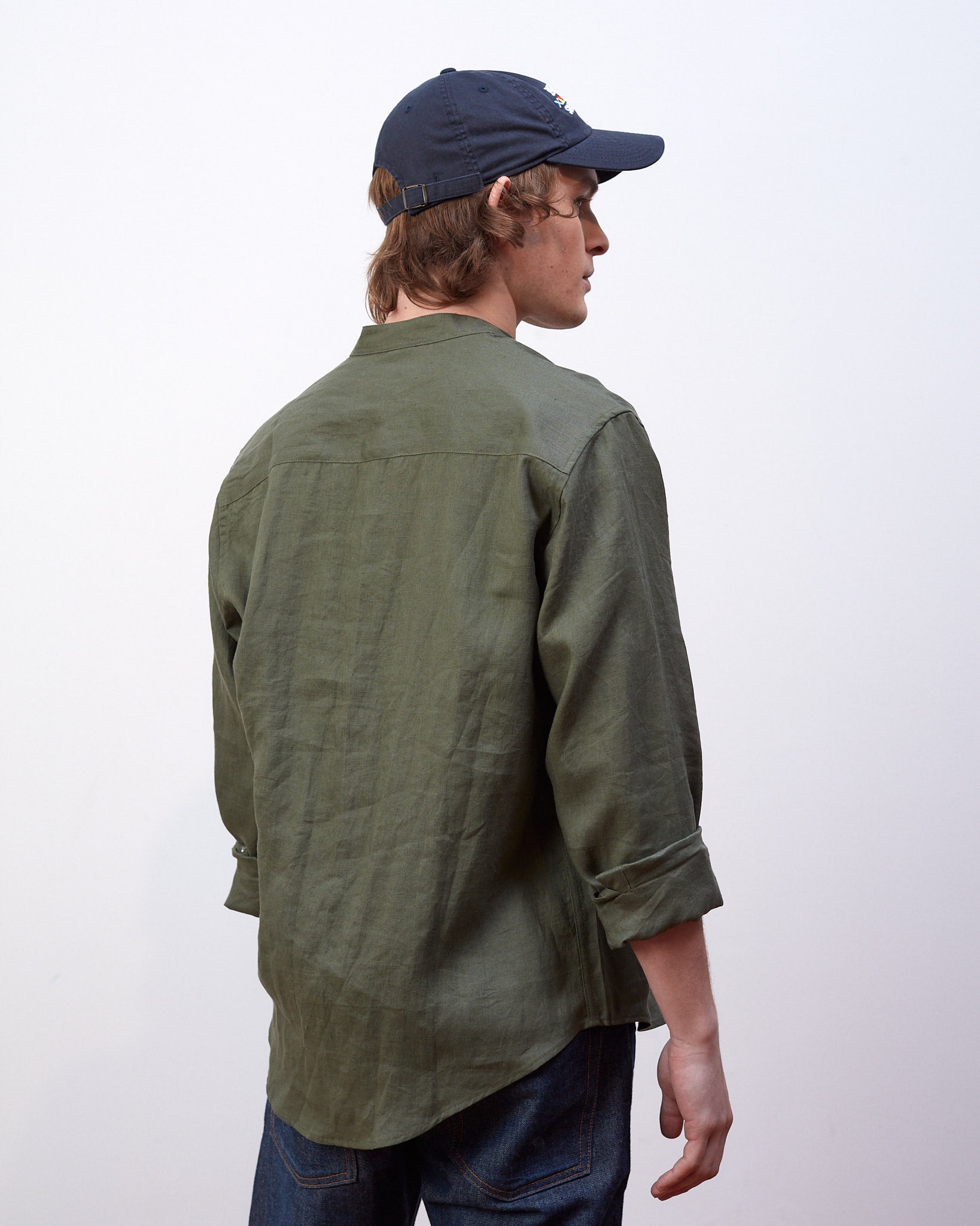 Military green shirt with jeans shops