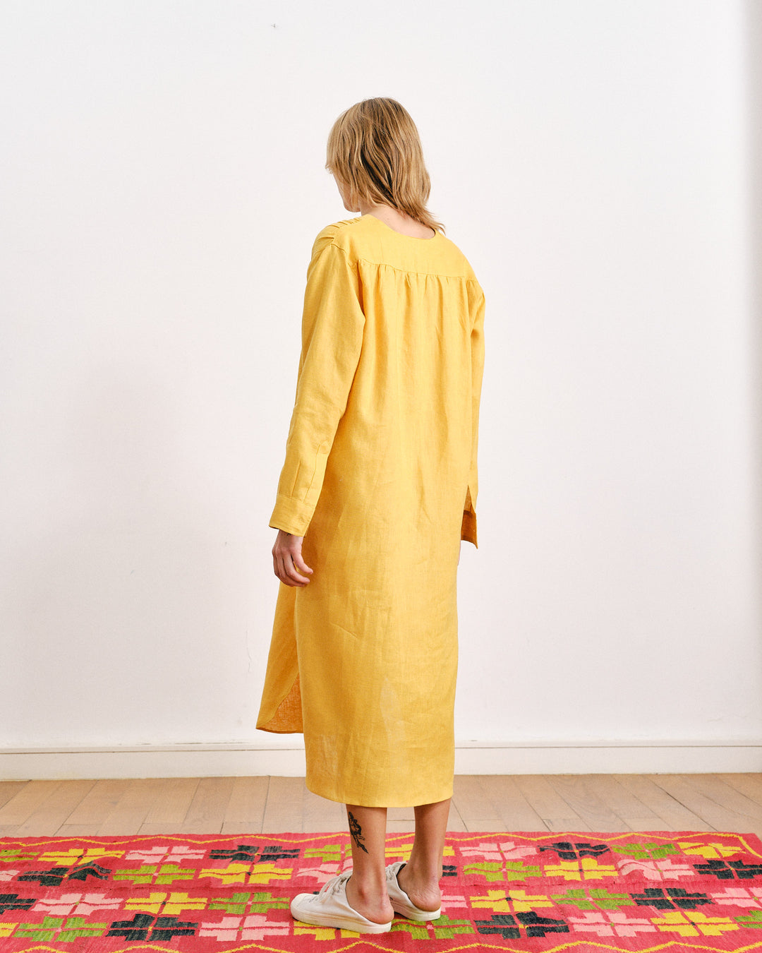 Lupe Linen Dress Mustard