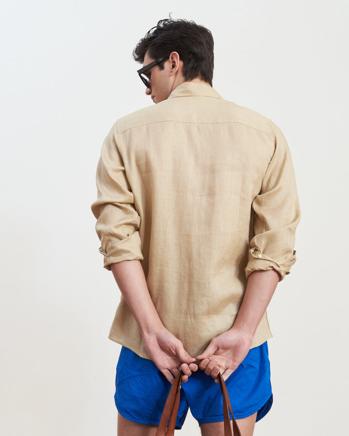 Hemingway Linen Shirt Khaki