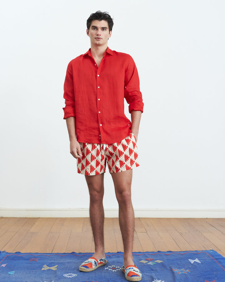 Hemingway Linen Shirt Strawberry