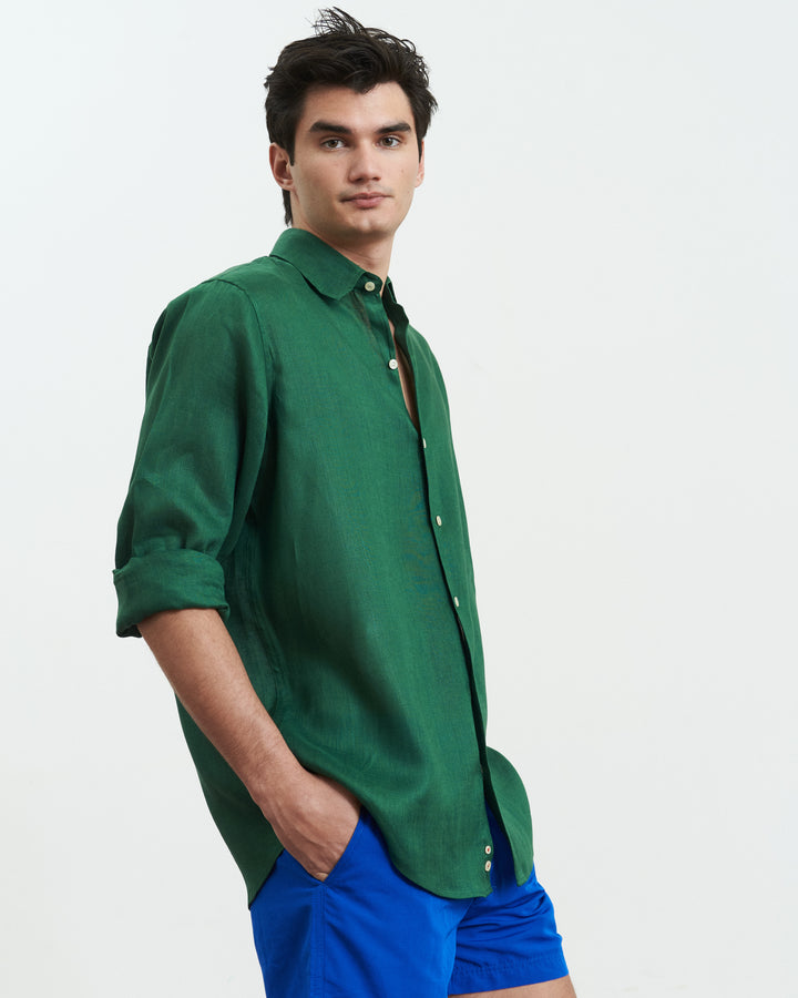 Hemingway Linen Shirt Green