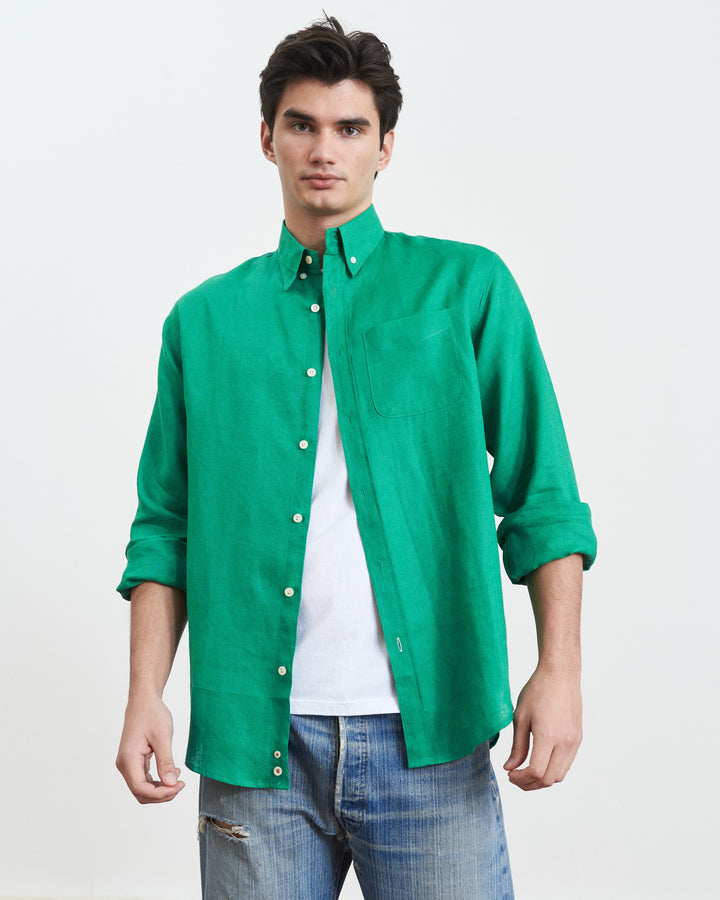 Francis Linen Pocket Shirt Emerald