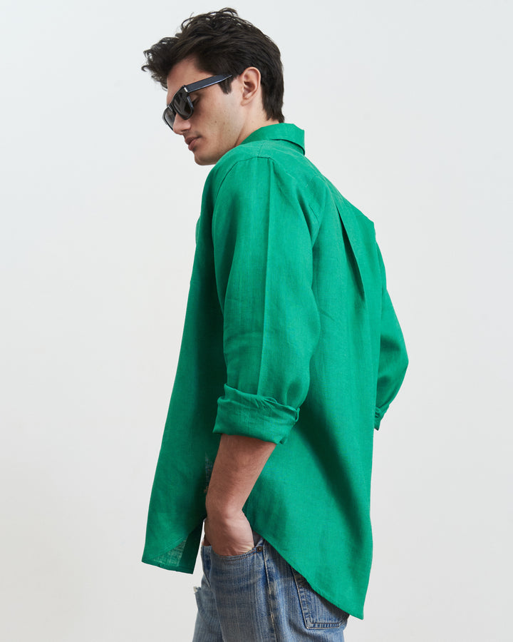 Francis Linen Pocket Shirt Emerald