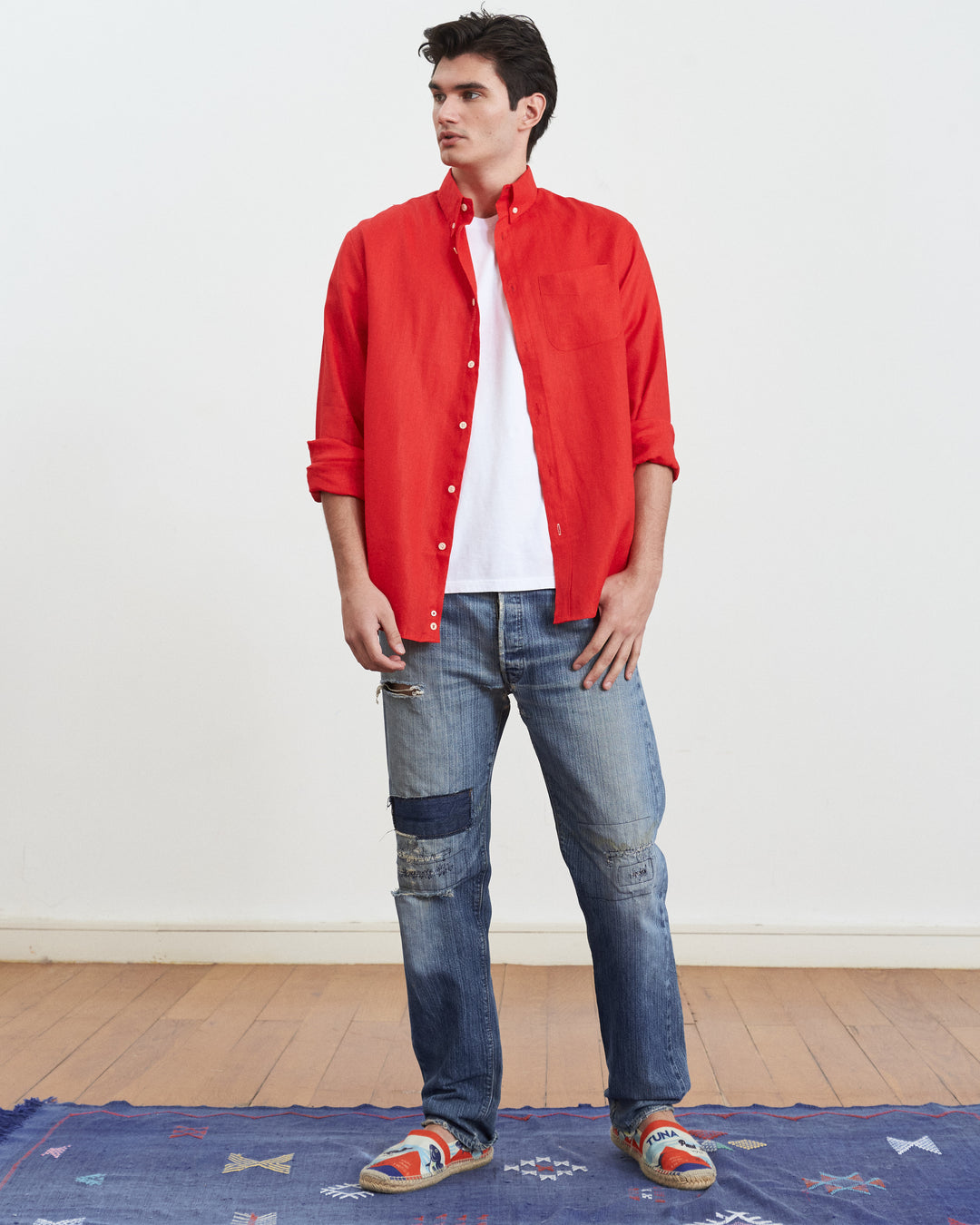 Francis Linen Pocket Shirt Red