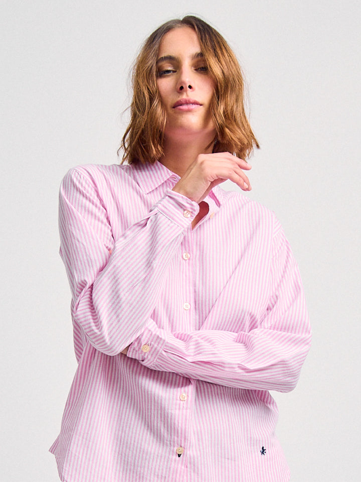 Los Cisnes Cotton Shirt Pink Stripes