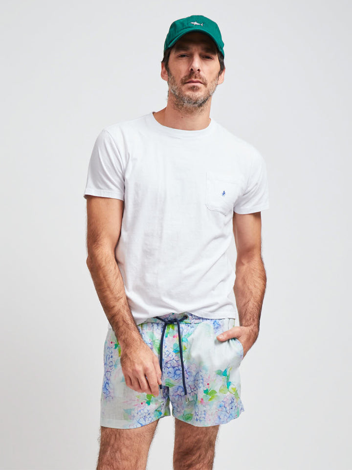 6" Indio Linen Shorts Hortensia