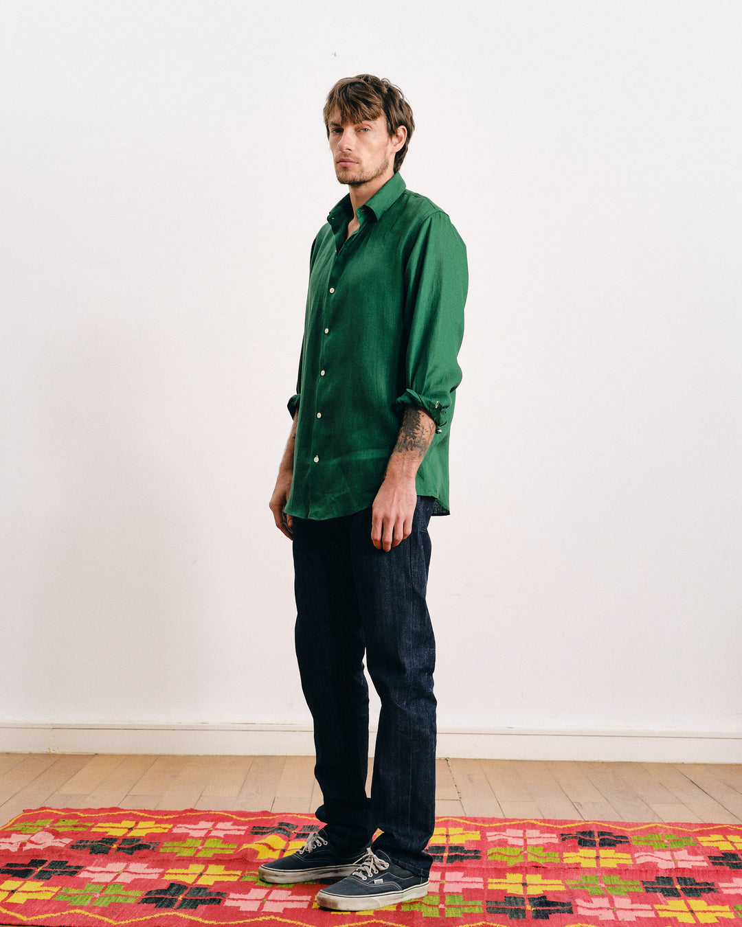 Hemingway Linen Shirt Green