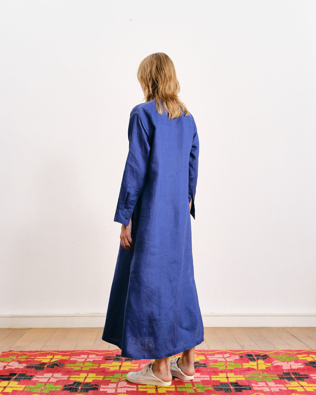 Comporta Linen Dress Jewel Blue