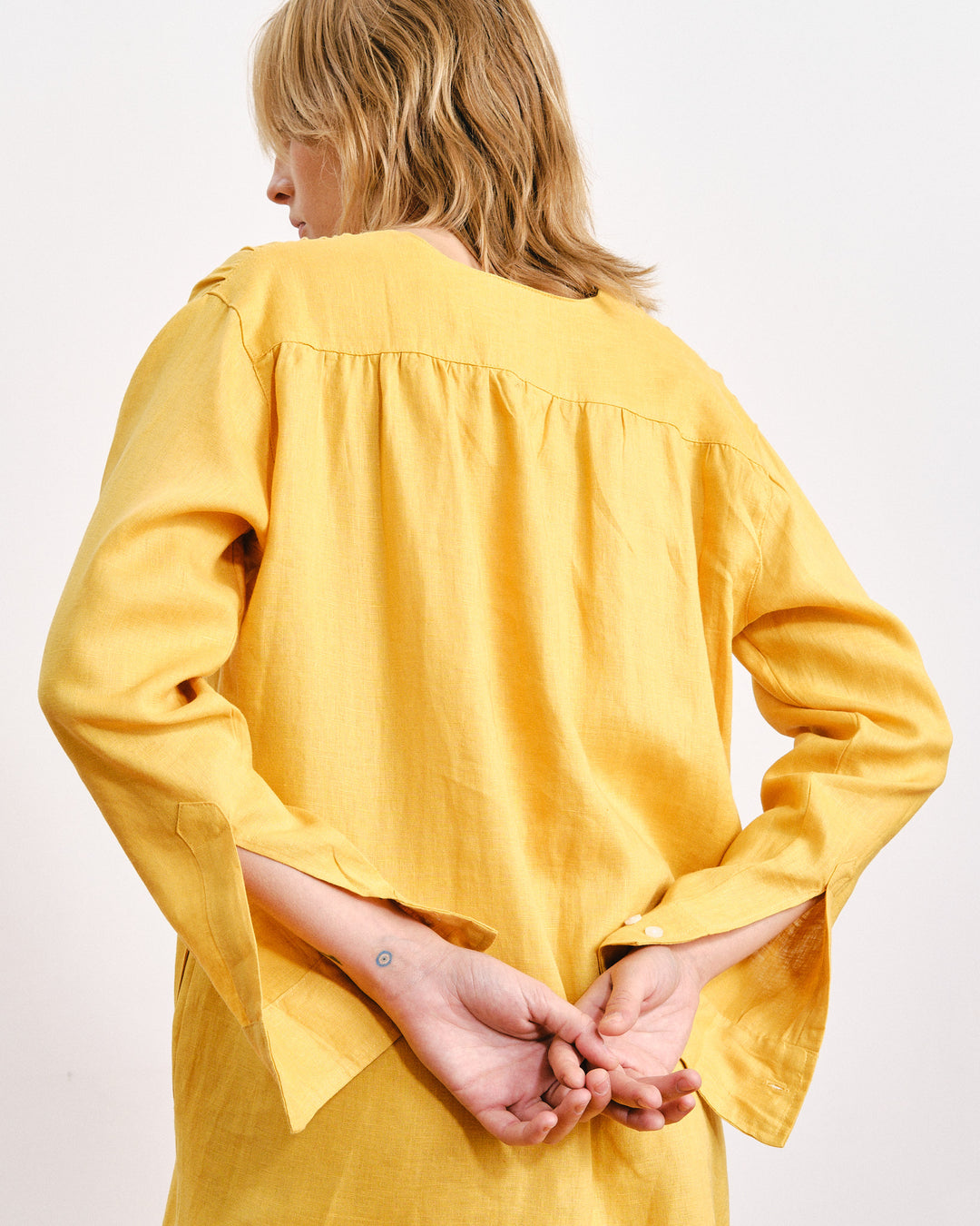 Lupe Linen Dress Mustard