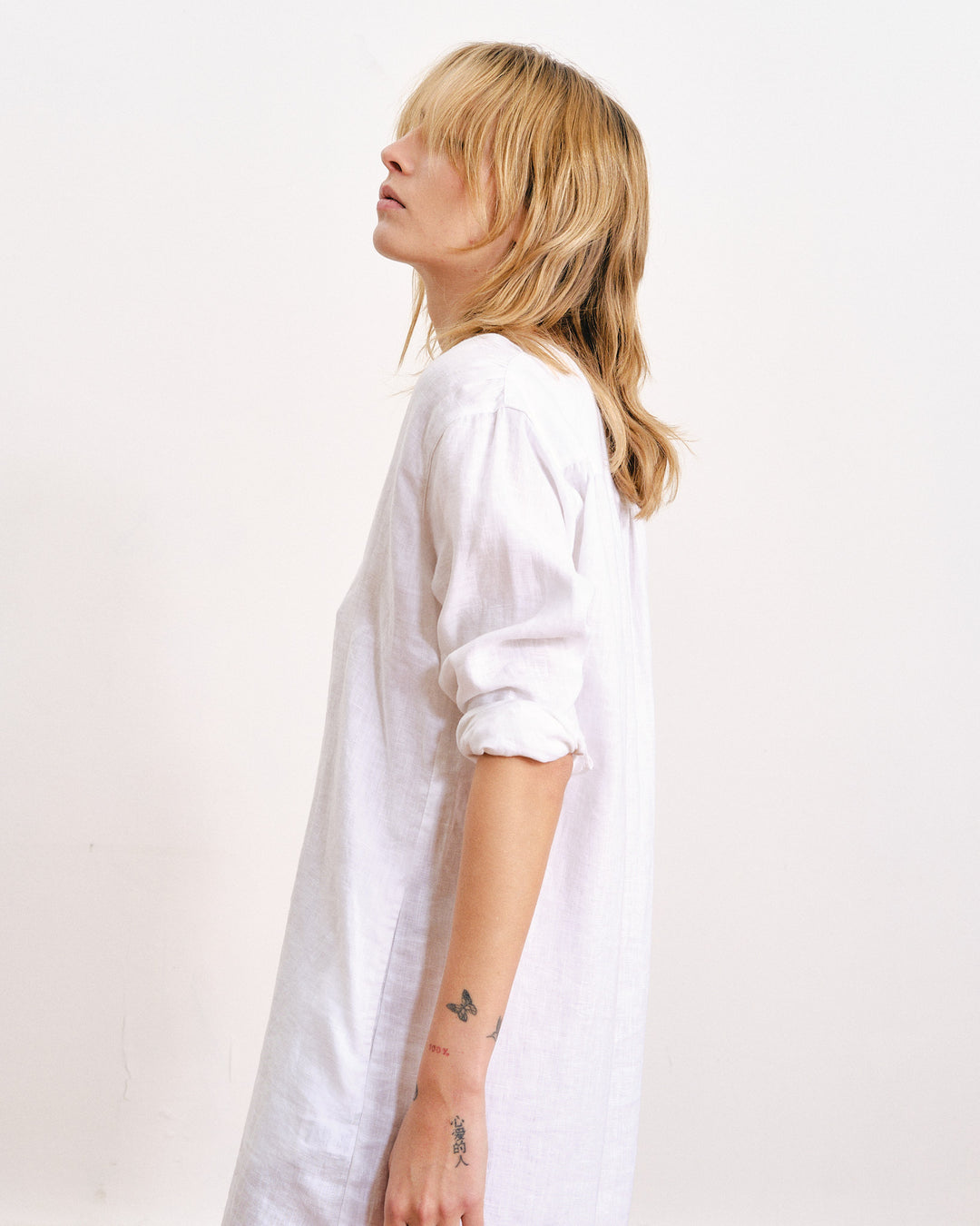 Lupe Linen Dress White