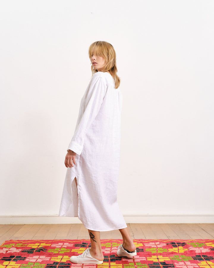 Lupe Linen Dress White