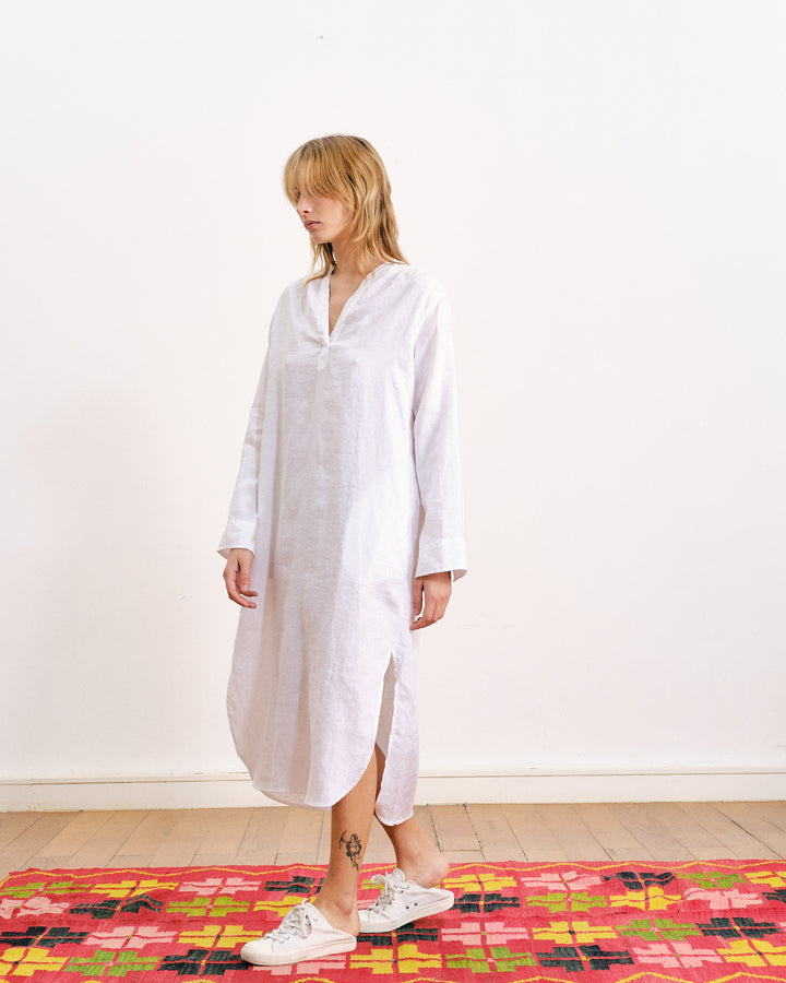 Lupe Linen Dress White